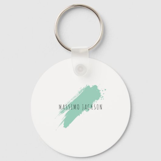 Eigen naam decoratieve chique effen eenvoudige bla sleutelhanger (Voorkant)