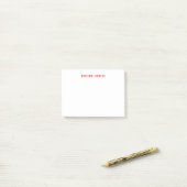 Eigen naam decoratieve chique effen eenvoudige roo post-it® notes (Op bureau)