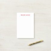 Eigen naam decoratieve chique effen eenvoudige roo post-it® notes (Op bureau)
