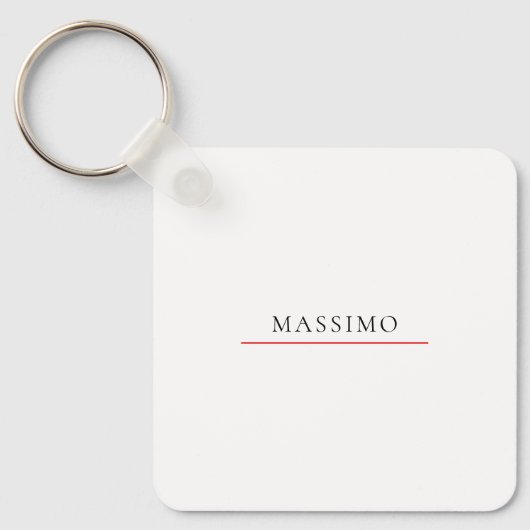 Eigen naam decoratieve chique gewone zwarte witte sleutelhanger (Voorkant)