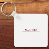 Eigen naam decoratieve chique gewone zwarte witte sleutelhanger (Voorkant)