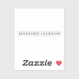 Eigen naam decoratieve chique gewone zwarte witte sticker