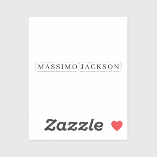 Eigen naam decoratieve chique gewone zwarte witte sticker (Vel)