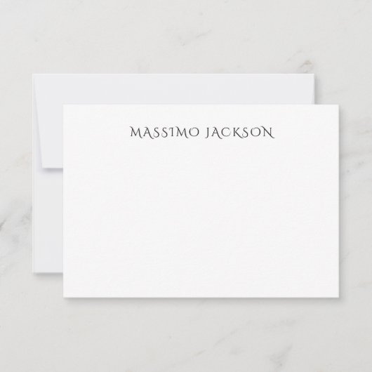 Eigen naam decoratieve chique gewoon eenvoudig zwa RSVP kaartje (Voorkant)