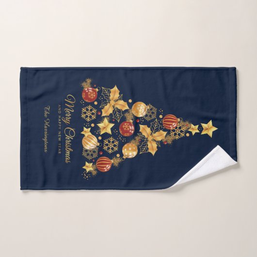 Eigen naam Decoratieve kerstboom Handdoek (Handdoek)