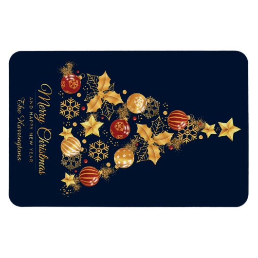 Eigen naam Decoratieve kerstboom Magneet (Horizontaal)