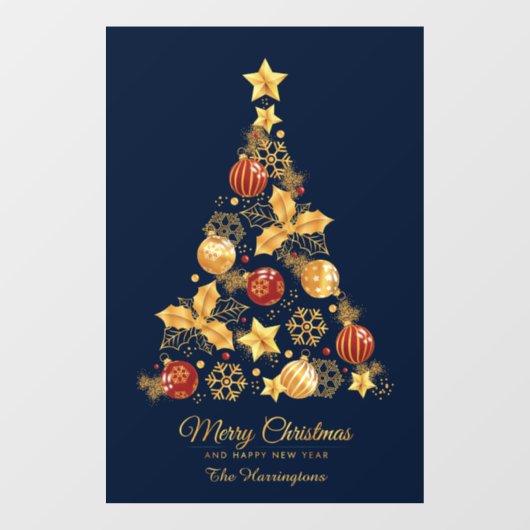Eigen naam Decoratieve kerstboom Raamsticker (Vel)