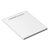 Eigen naam decoratieve minimalistische effen zwart notitieblok (Schuin)
