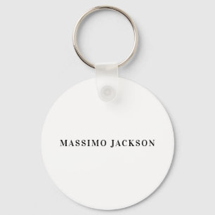 Eigen naam decoratieve minimalistische effen zwart sleutelhanger