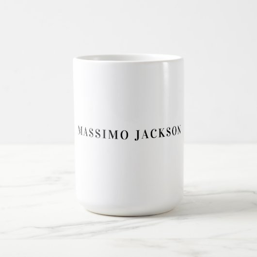 Eigen naam decoratieve minimalistische zwart-wit koffiemok (Center)