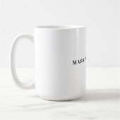 Eigen naam decoratieve minimalistische zwart-wit koffiemok (Links)