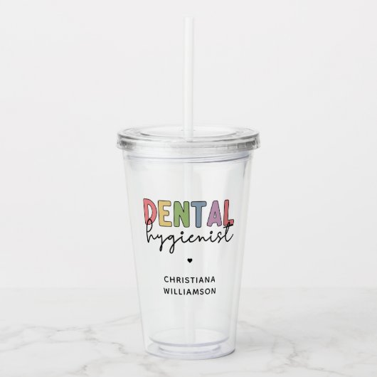 Eigen naam Dental Hygienist RDH-cadeautjes Acryl Drinkbeker (Voorkant)