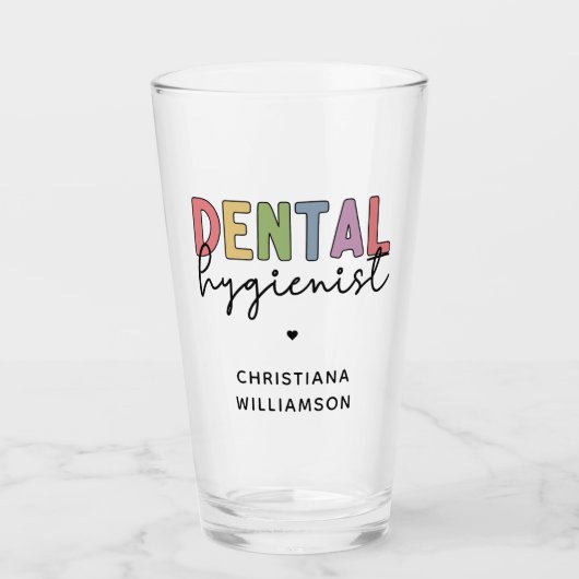 Eigen naam Dental Hygienist RDH-cadeautjes Glas (Voorkant)