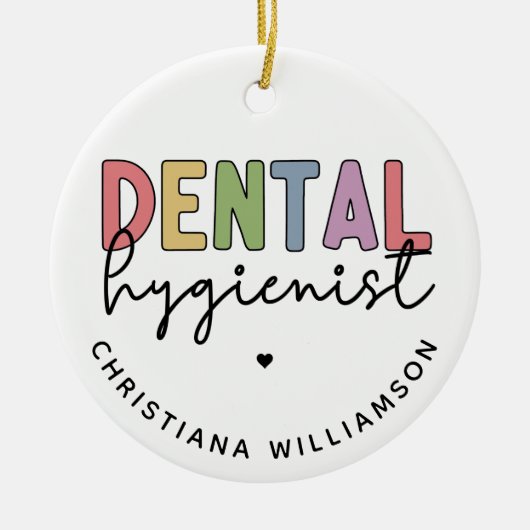 Eigen naam Dental Hygienist RDH-cadeautjes Keramisch Ornament (Voorkant)