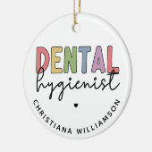 Eigen naam Dental Hygienist RDH-cadeautjes Keramisch Ornament (Links)