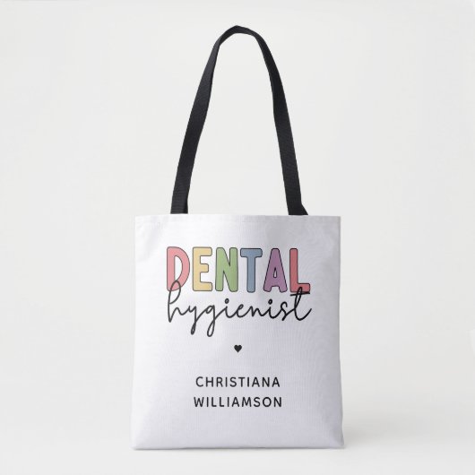 Eigen naam Dental Hygienist RDH-cadeautjes Tote Bag (Voorkant)