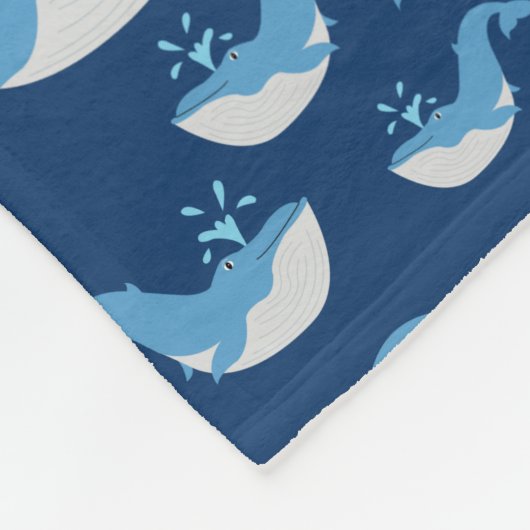 Eigen naam diepzee Blue Ocean Whale Patroon Fleece Deken (Hoek)