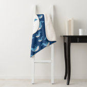Eigen naam diepzee Blue Ocean Whale Patroon Sherpa Deken (In situ)