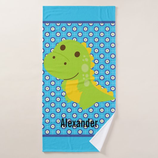 Eigen naam Dinosaur Kind Dath Towel Badhanddoek (Badhanddoek)