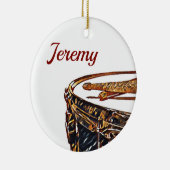 Eigen naam Drummer-kerstdrumstick Keramisch Ornament (Rechts)