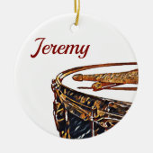Eigen naam Drummer-kerstdrumstick Keramisch Ornament (Voorkant)