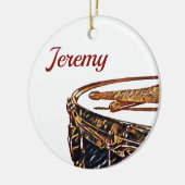 Eigen naam Drummer-kerstdrumstick Keramisch Ornament (Links)