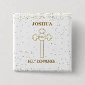 Eigen naam Eerste Heilige Communistische Gouden Ki Vierkante Button 5,1 Cm (Voorkant)