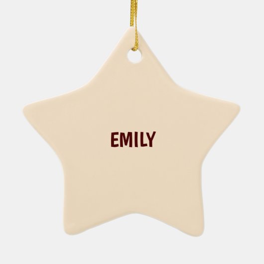 Eigen naam, eerste verjaardag, roze roze rokerrok keramisch ornament (Achterkant)