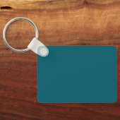 Eigen naam effen donker teal kleur gepersonaliseer sleutelhanger (Achterkant)