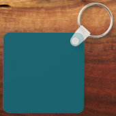 Eigen naam effen donker turquoise kleur gepersonal sleutelhanger (Achterkant)