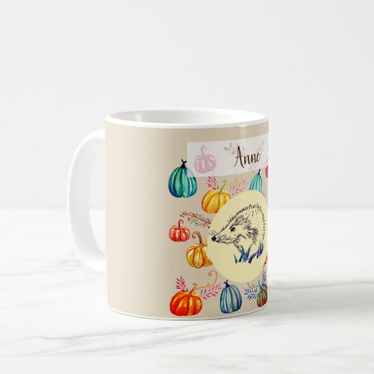 Eigen naam egel koffiemok (Voorkant links)