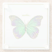 Eigen naam Emerald Butterfly Glass Onderzetter (Achterkant)