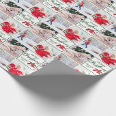 Eigen naam en foto-inkuilpoinsettia kerstmis cadeaupapier (Hoek)