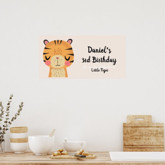 Eigen naam en geboortedag Cartoon Poster (Keuken)