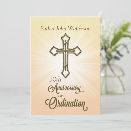 Eigen naam en jaar, 30e Jubileum van Ordinatio Kaart (Staand voorkant)