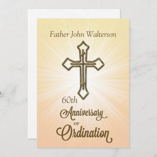 Eigen naam en jaar, 60e Jubileum van Ordinatio Kaart (Voorkant / Achterkant)