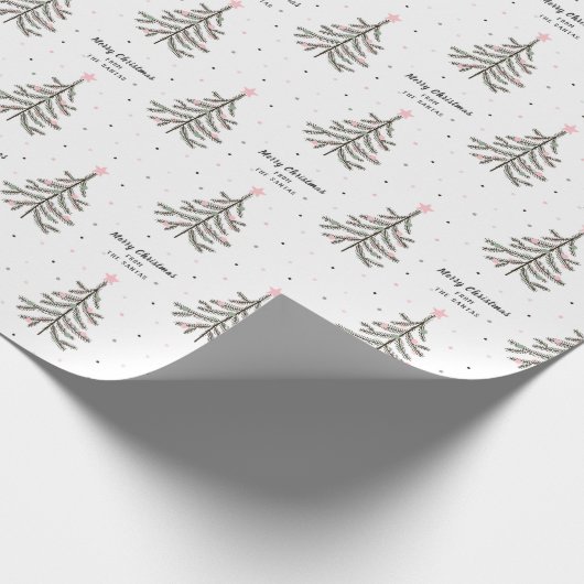 Eigen naam en kerstcadeaupapier voor groeten cadeaupapier (Hoek)