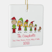 Eigen naam en kerstfeestkeramiek keramisch ornament (Rechts)