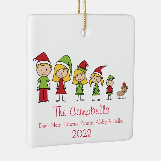 Eigen naam en kerstfeestkeramiek keramisch ornament (Rechts)