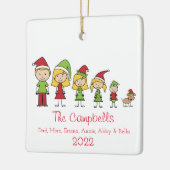 Eigen naam en kerstfeestkeramiek keramisch ornament (Links)