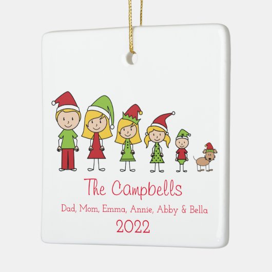 Eigen naam en kerstfeestkeramiek keramisch ornament (Links)