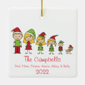 Eigen naam en kerstfeestkeramiek keramisch ornament (Achterkant)