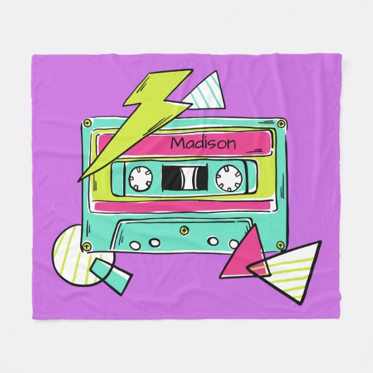 Eigen naam en kleurendekens voor tapelapes fleece deken (Voorkant (Horizontaal))