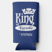 Eigen naam en kleurenkorf van Karaoke Seltzer Blikjeskoeler (Achterkant)