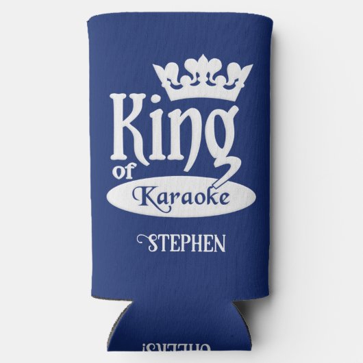 Eigen naam en kleurenkorf van Karaoke Seltzer Blikjeskoeler (Achterkant)