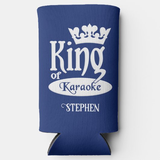Eigen naam en kleurenkorf van Karaoke Seltzer Blikjeskoeler (Voorkant)