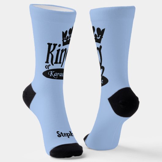 Eigen naam en kleurenkorf van Karaoke Sokken (Gebogen)