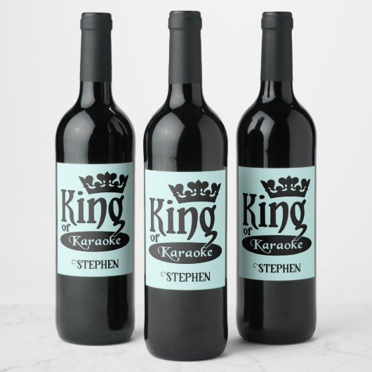 Eigen naam en kleurenkorf van Karaoke Wijn Etiket (Flessen)