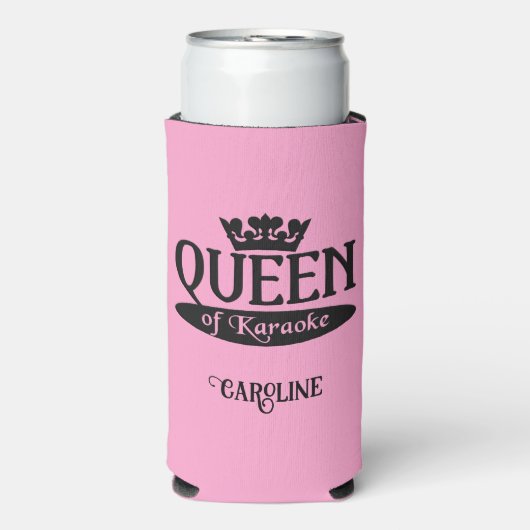 Eigen naam en kleurkoningin van Karaoke Seltzer Blikjeskoeler (Seltzer Voorkant)