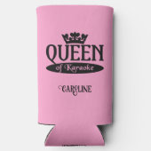 Eigen naam en kleurkoningin van Karaoke Seltzer Blikjeskoeler (Achterkant)